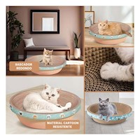 Alfombra Circular con Catnip Chico 40 cm Marron para Gato Casa Y+Ligas Regalo